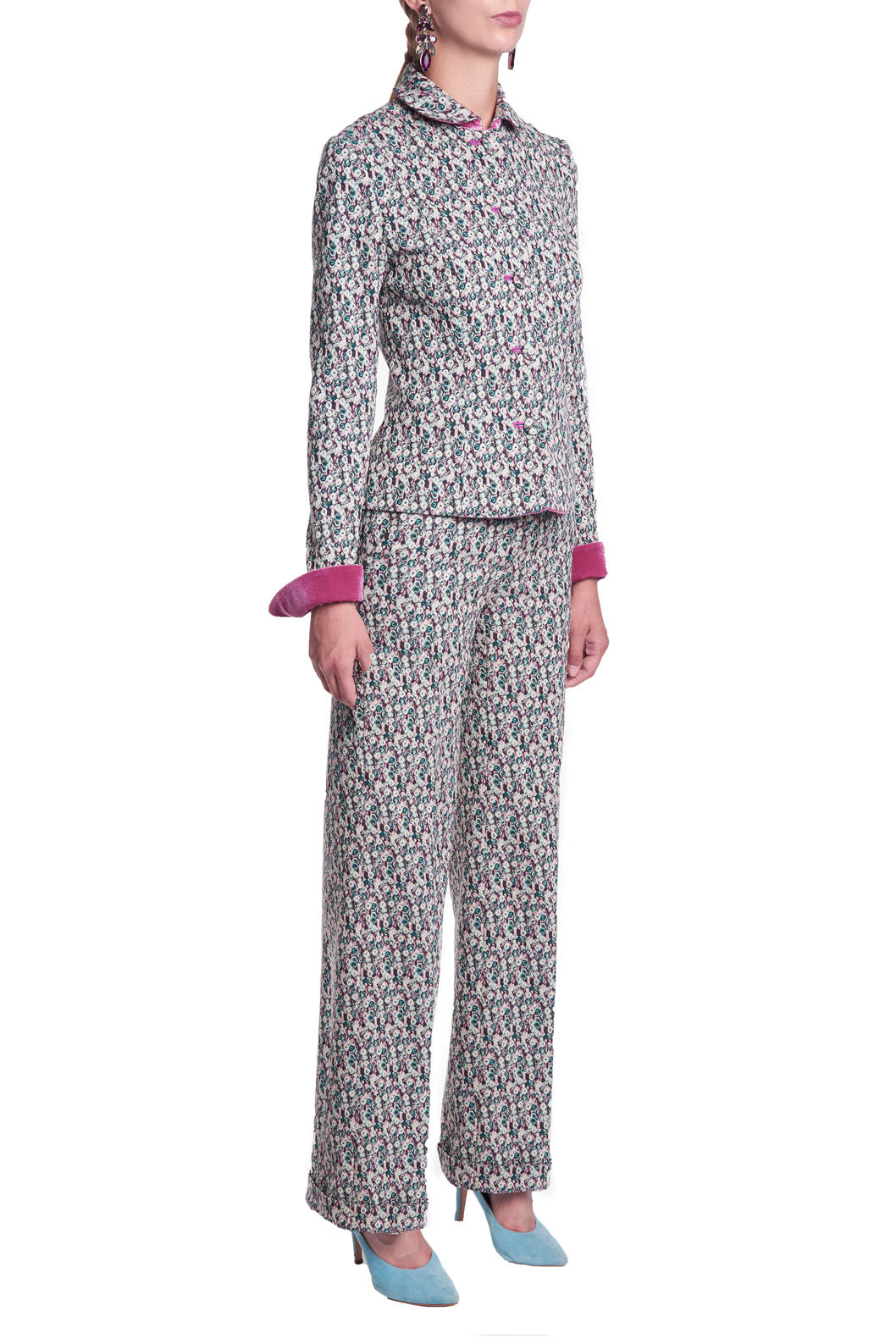 Giacca in jacquard micro floreale
