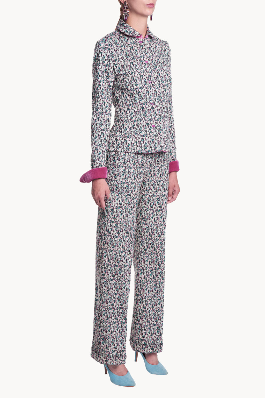 Micro Floral Jacquard Jacket