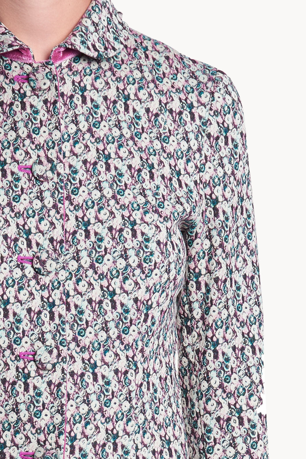 Micro Floral Jacquard Jacket
