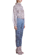 Jeans con stampa floreale