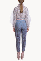 Jeans con stampa floreale