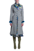 Cappotto in jacquard micro floreale