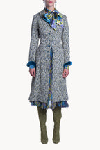 Micro Floral Jacquard Coat