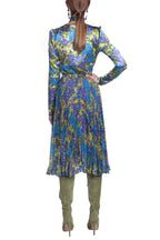Gonna plissettata in chiffon di seta stampato