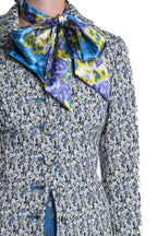 Cappotto in jacquard micro floreale
