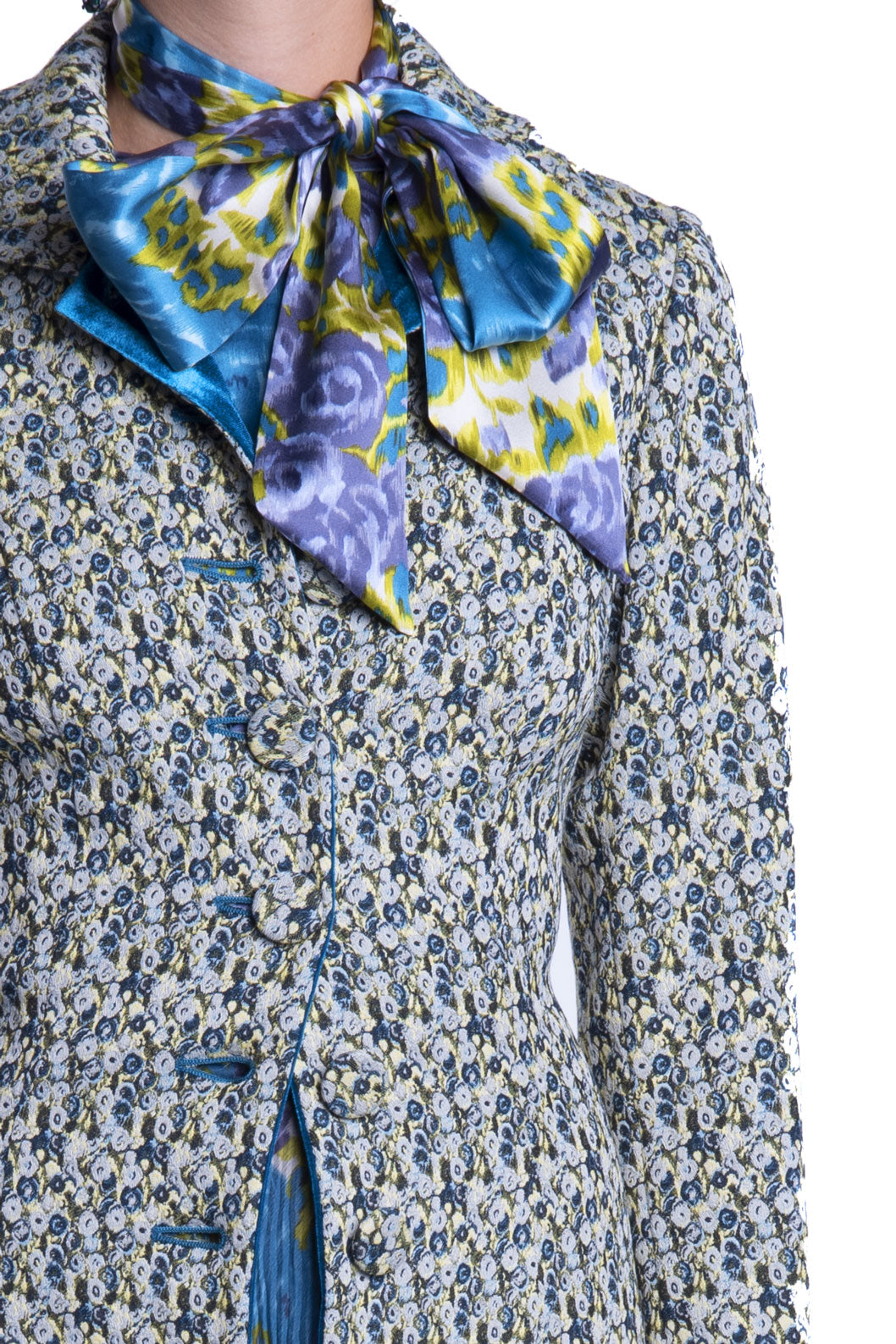 Cappotto in jacquard micro floreale
