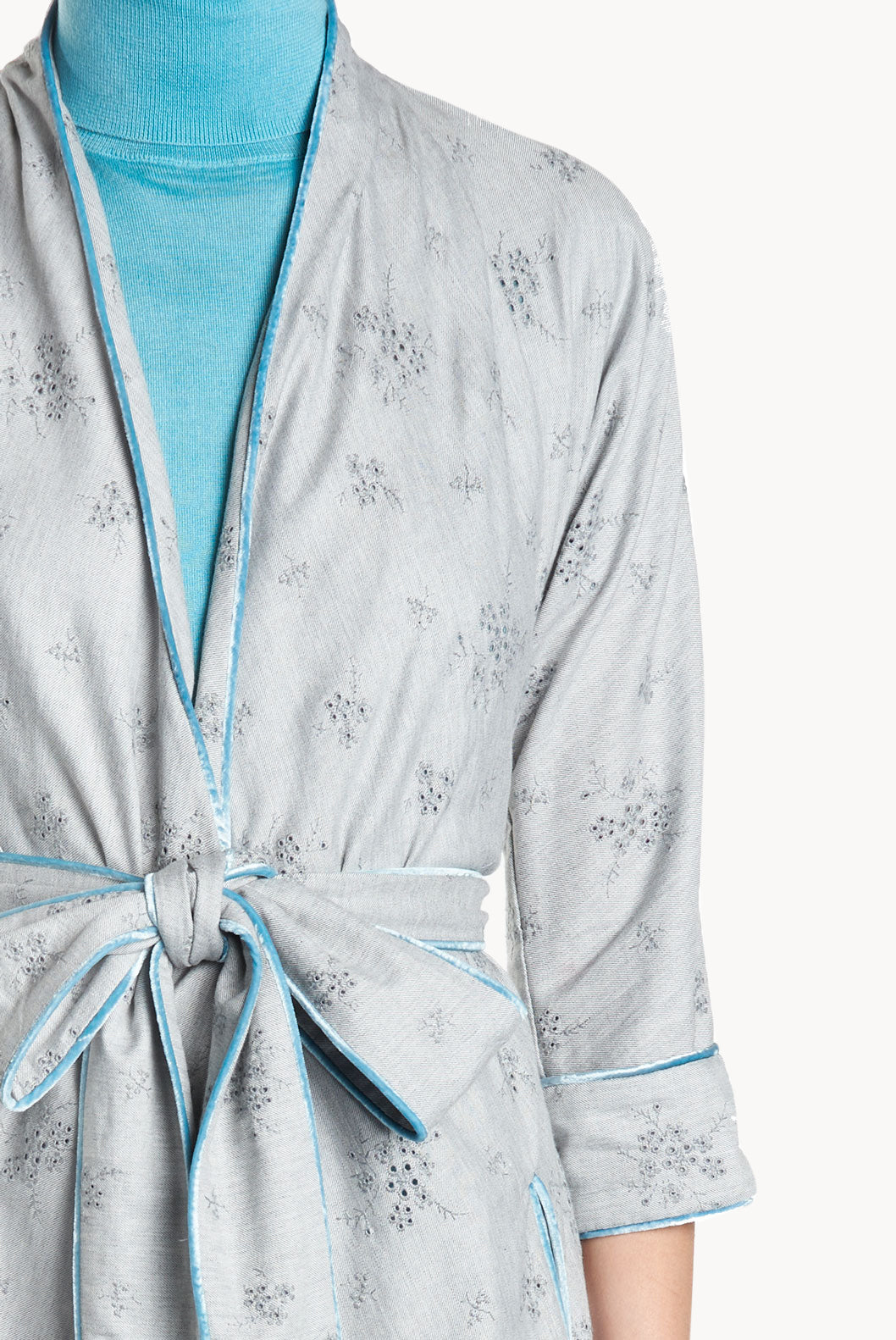 Luisa Cotton Embroidered Wrap Front Dress