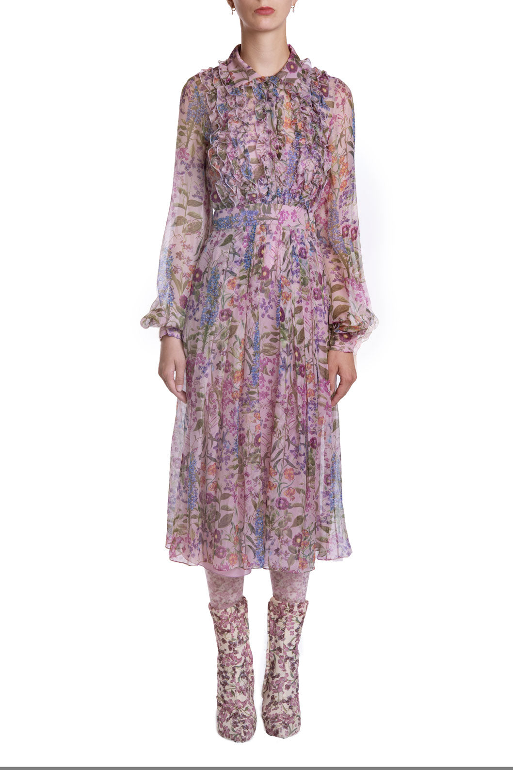 Abito in chiffon stampato