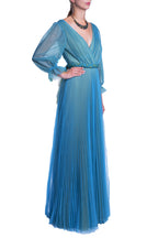 Abito maxi in tulle plissettato