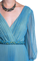Abito maxi in tulle plissettato