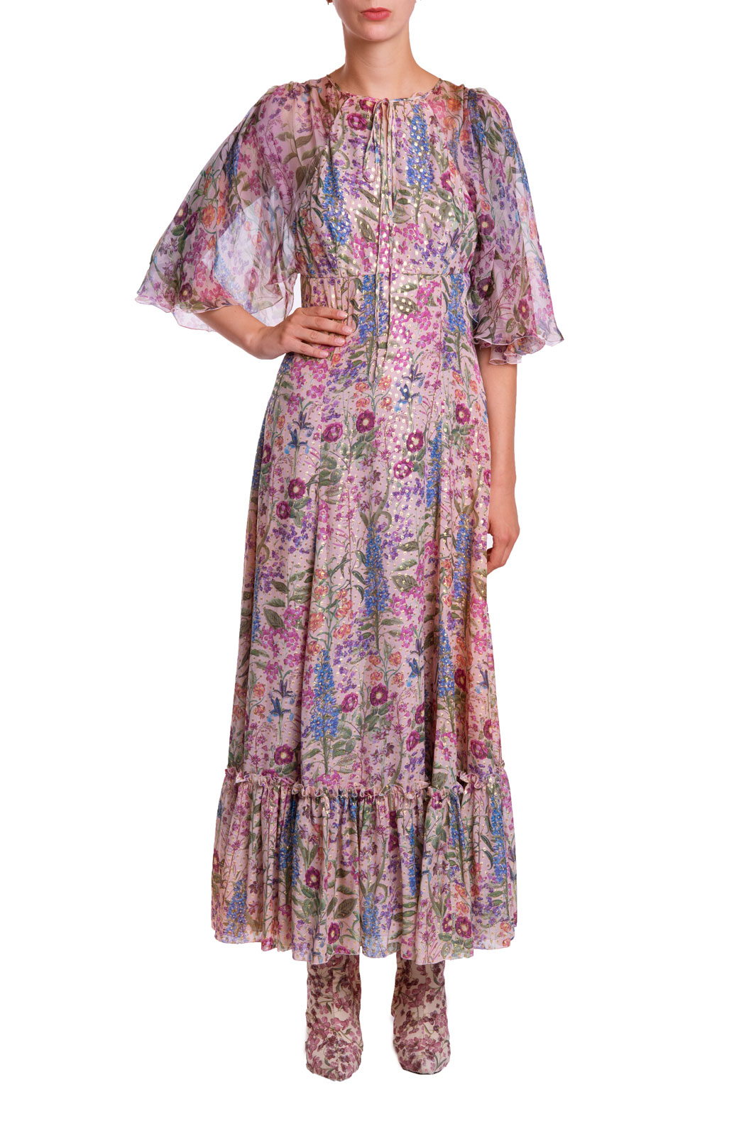 Fil-Coupè Floral Printed  Dress