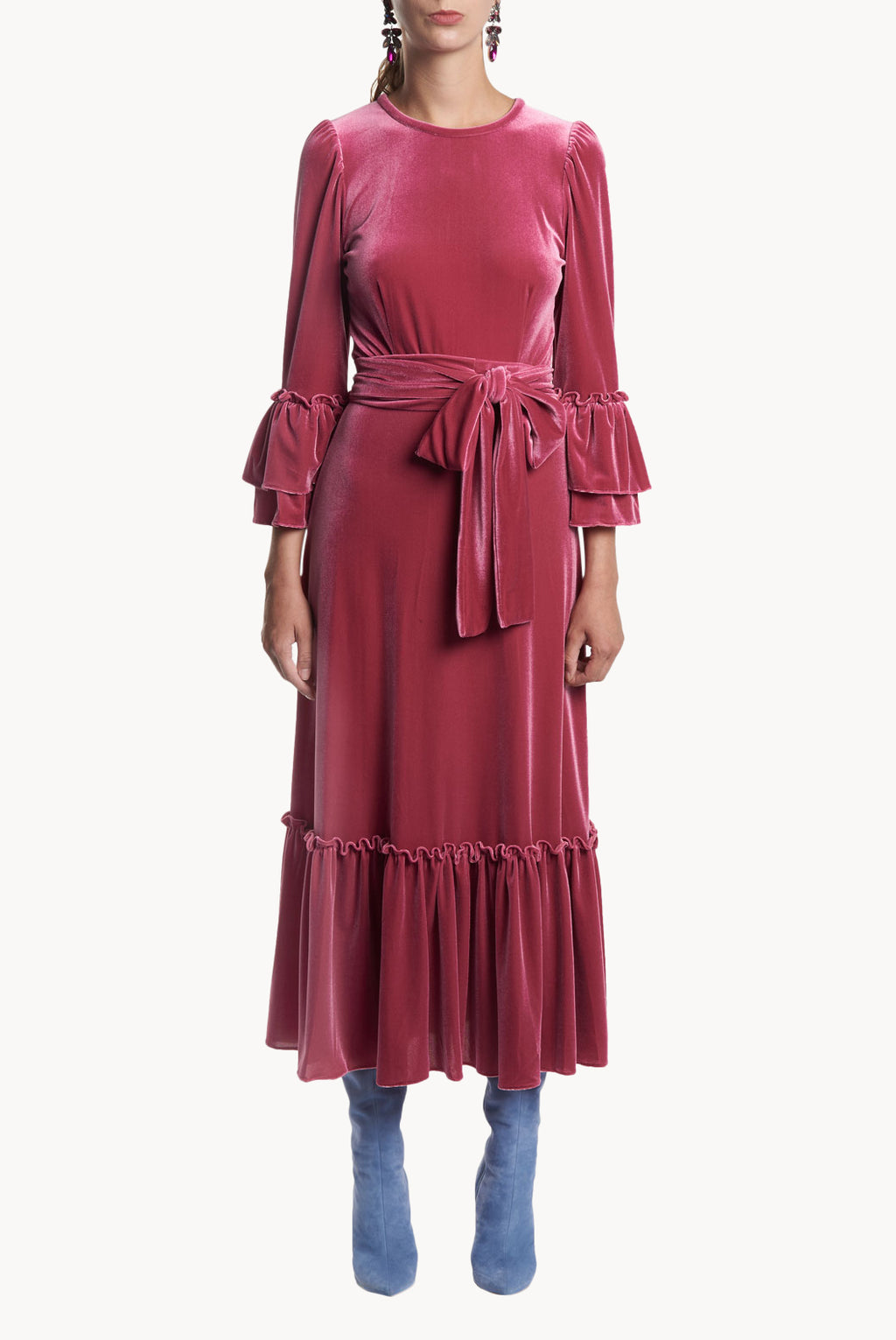 Velvet Stretch Midi Dress