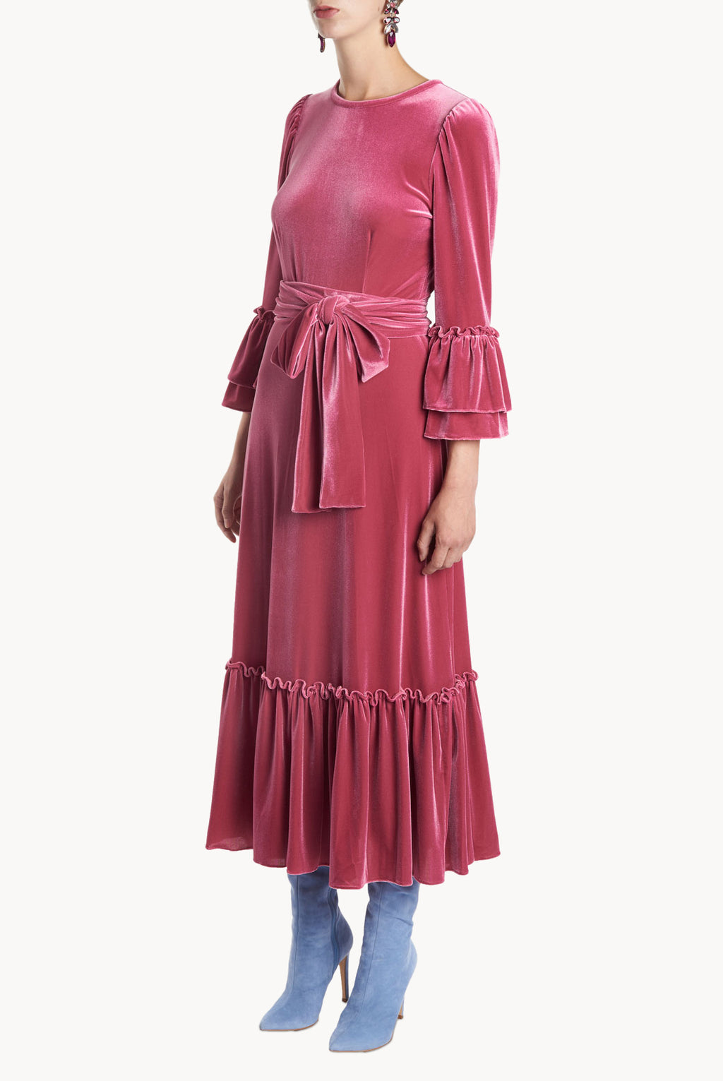Velvet Stretch Midi Dress