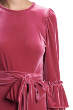 Abito midi in velluto elasticizzato