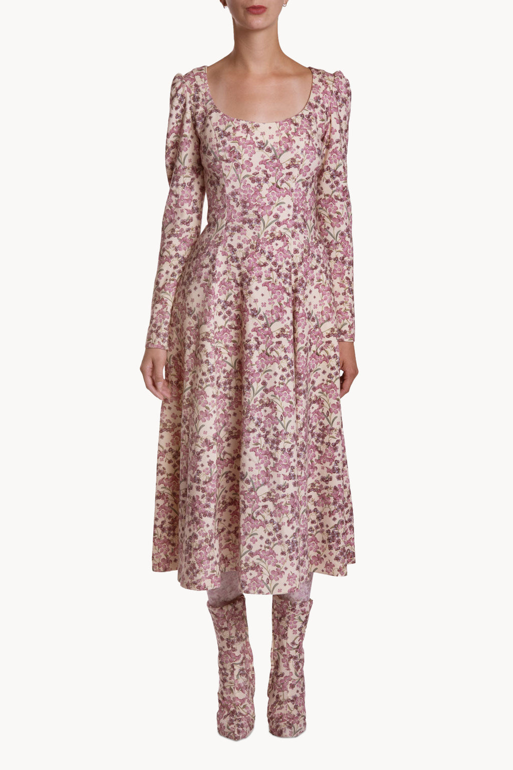 Printed Wool Stretch Dress