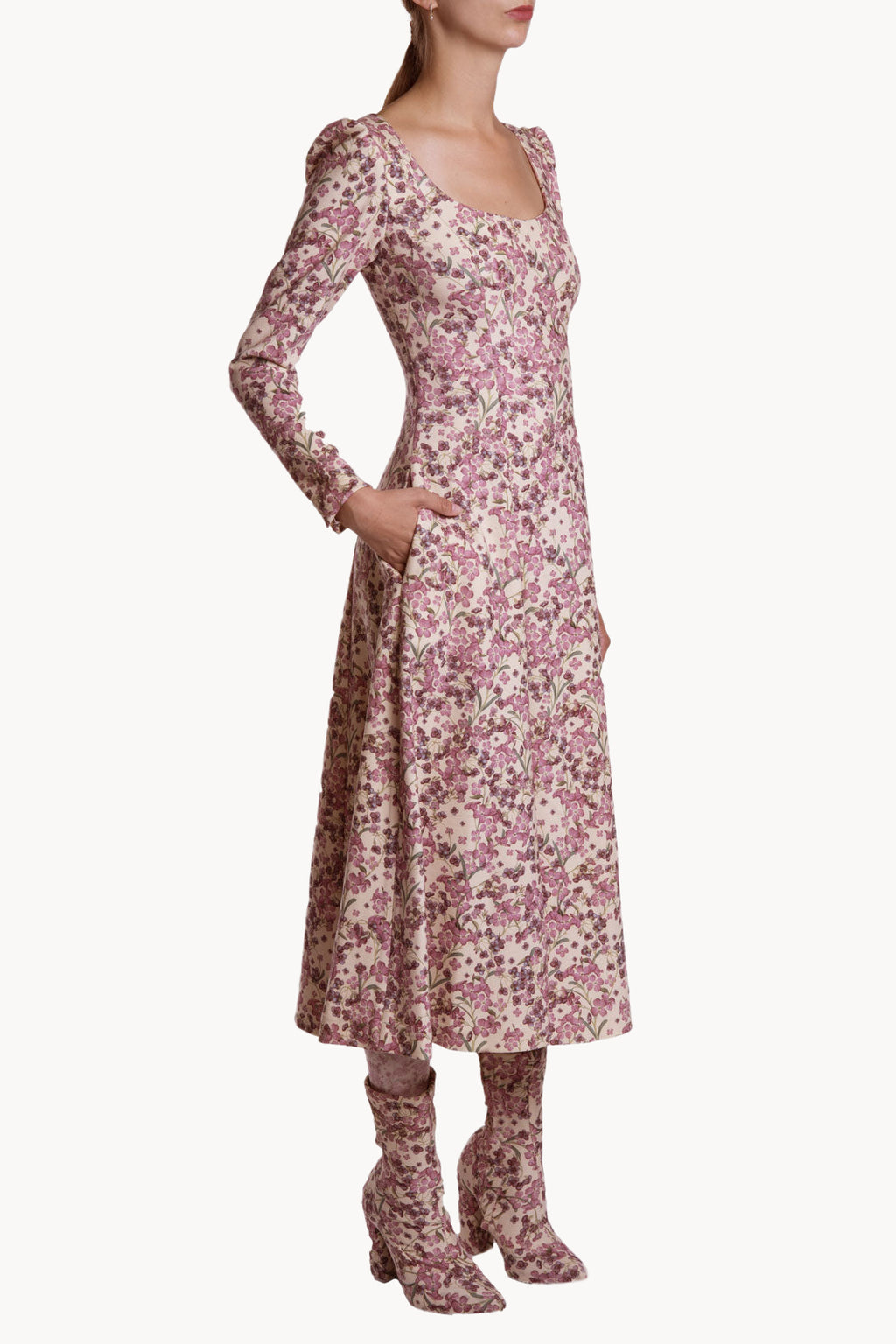 Printed Wool Stretch Dress