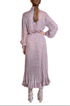 Blusa in georgette con stampa di piccoli fiori
