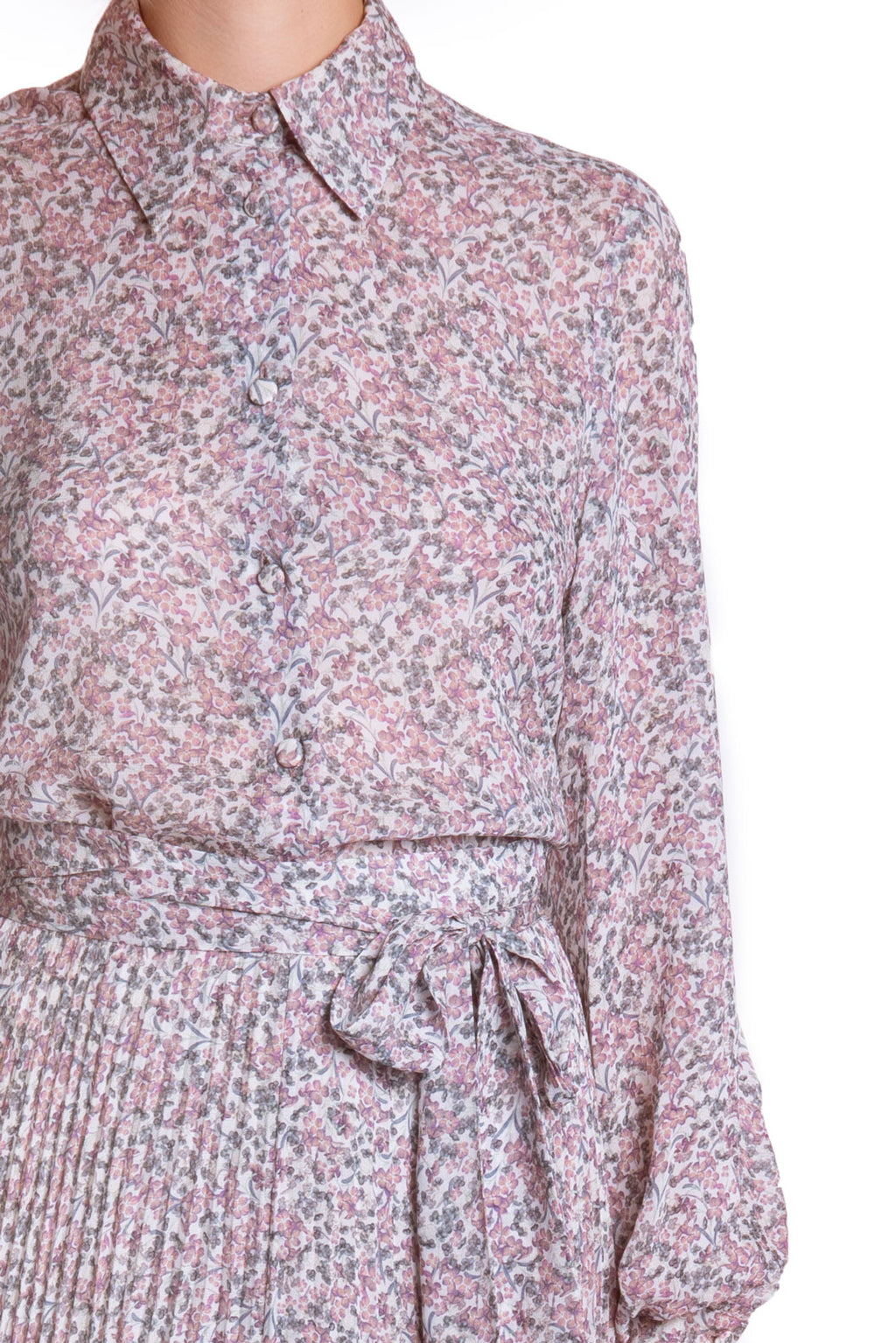 Blusa in georgette con stampa di piccoli fiori