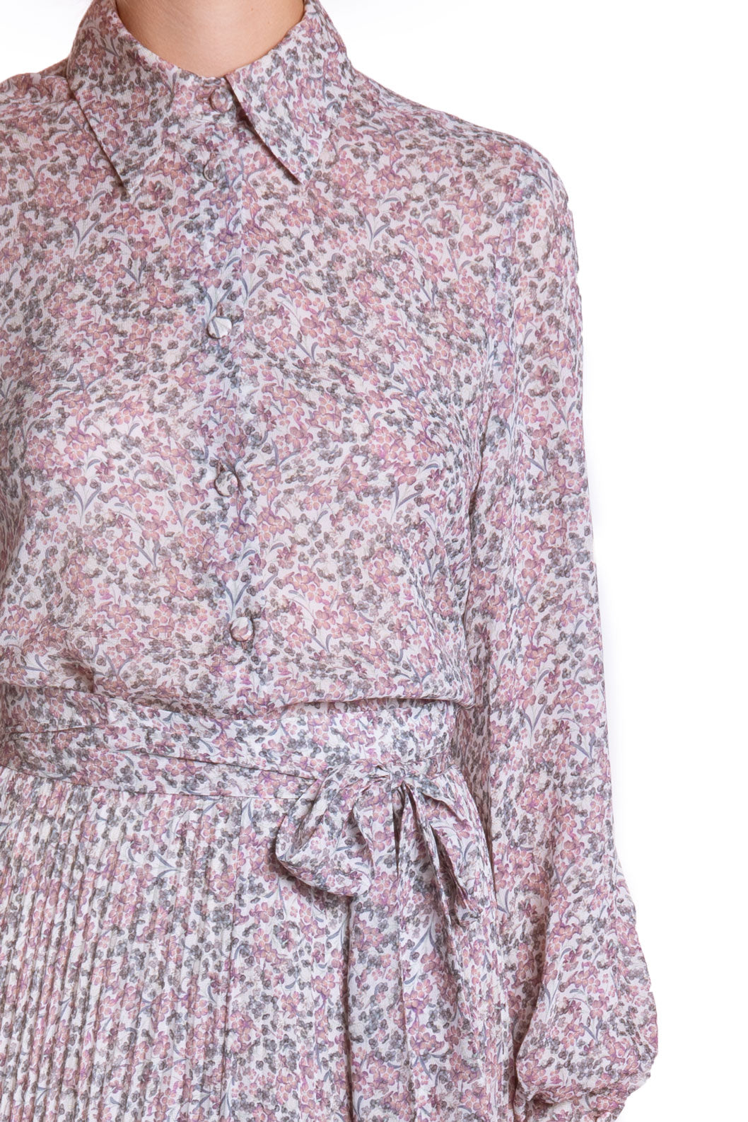 Blusa in georgette con stampa di piccoli fiori