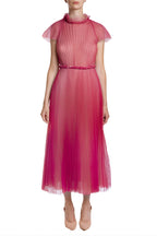 Abito midi in tulle plissettato