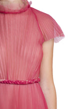Abito midi in tulle plissettato