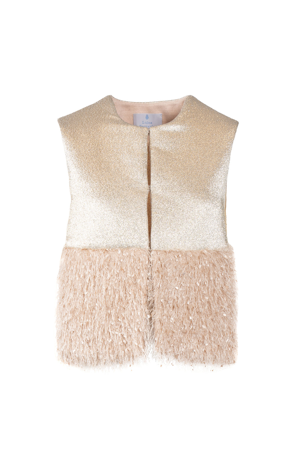Gilet imbottito in lana lurex