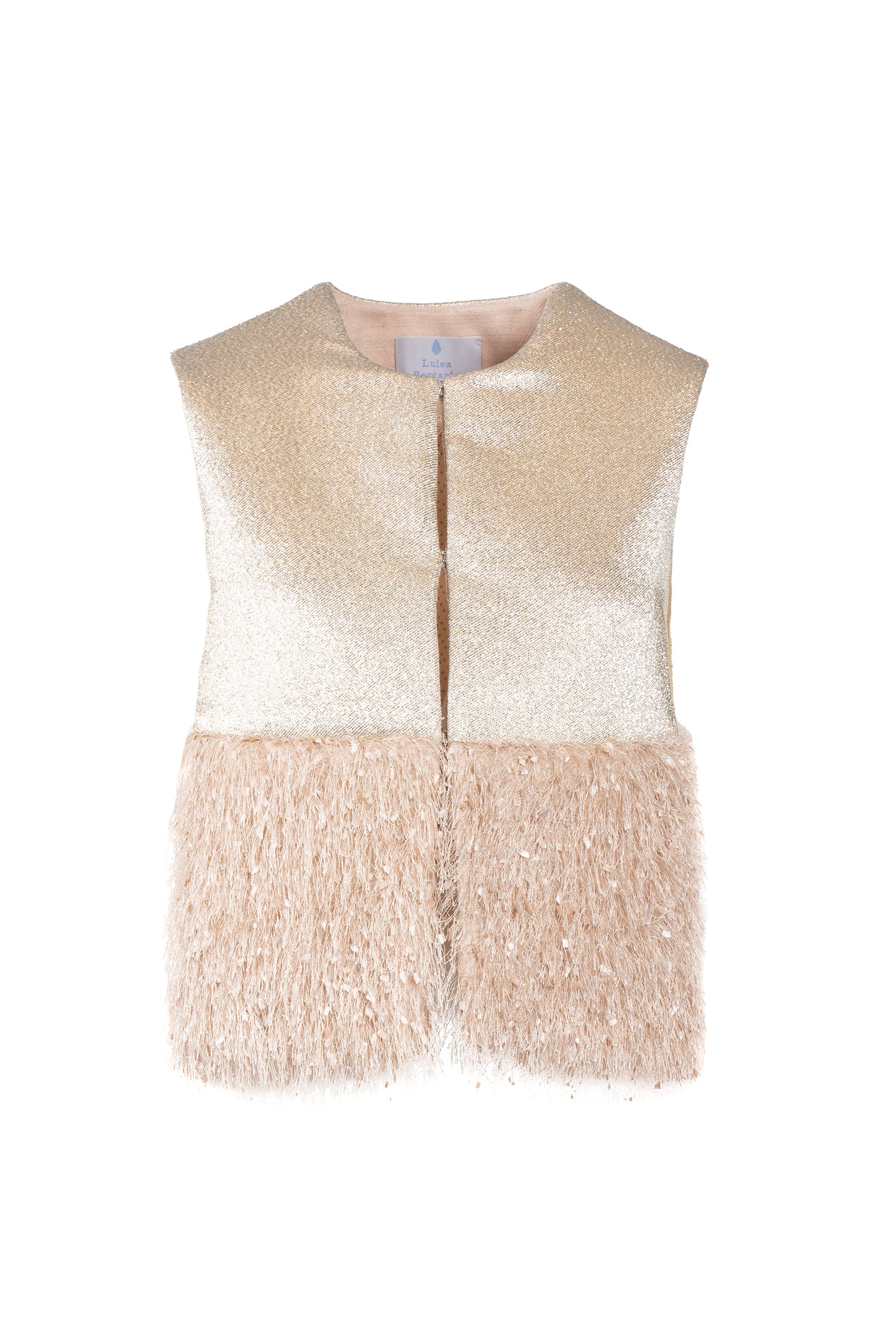 Gilet imbottito in lana lurex
