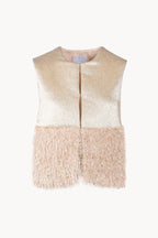 Gilet imbottito in lana lurex
