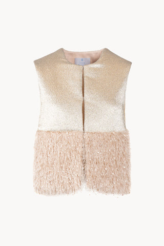 Padded Wool Lurex Gilet