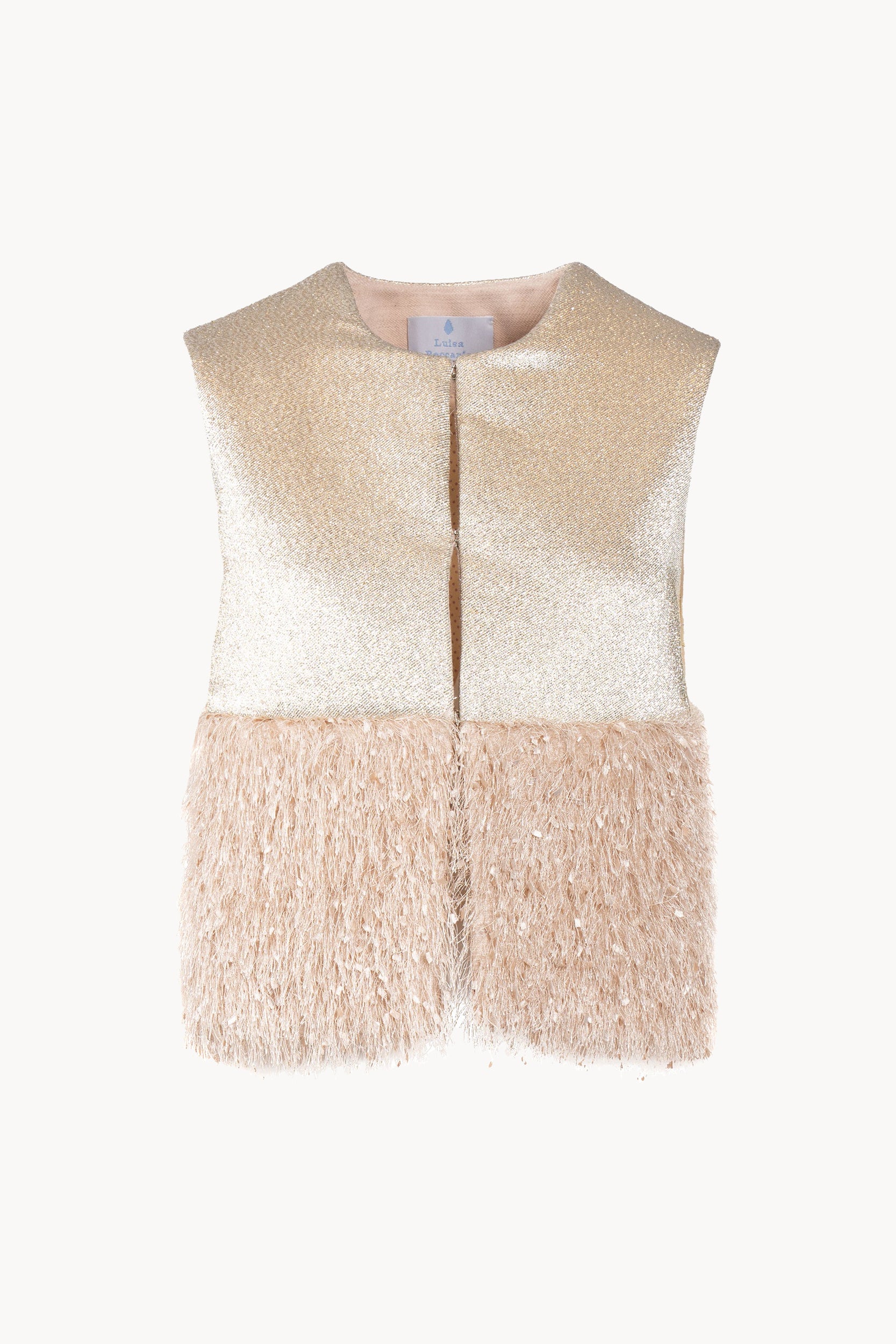 Gilet imbottito in lana lurex