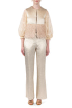 Gilet imbottito in lana lurex