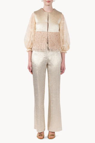Padded Wool Lurex Gilet