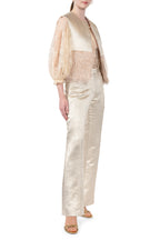 Gilet imbottito in lana lurex