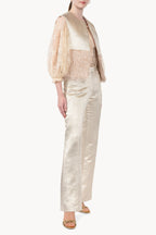 Gilet imbottito in lana lurex