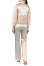 Gilet imbottito in lana lurex