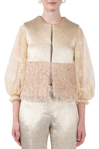 Gilet imbottito in lana lurex