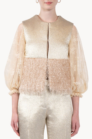 Padded Wool Lurex Gilet