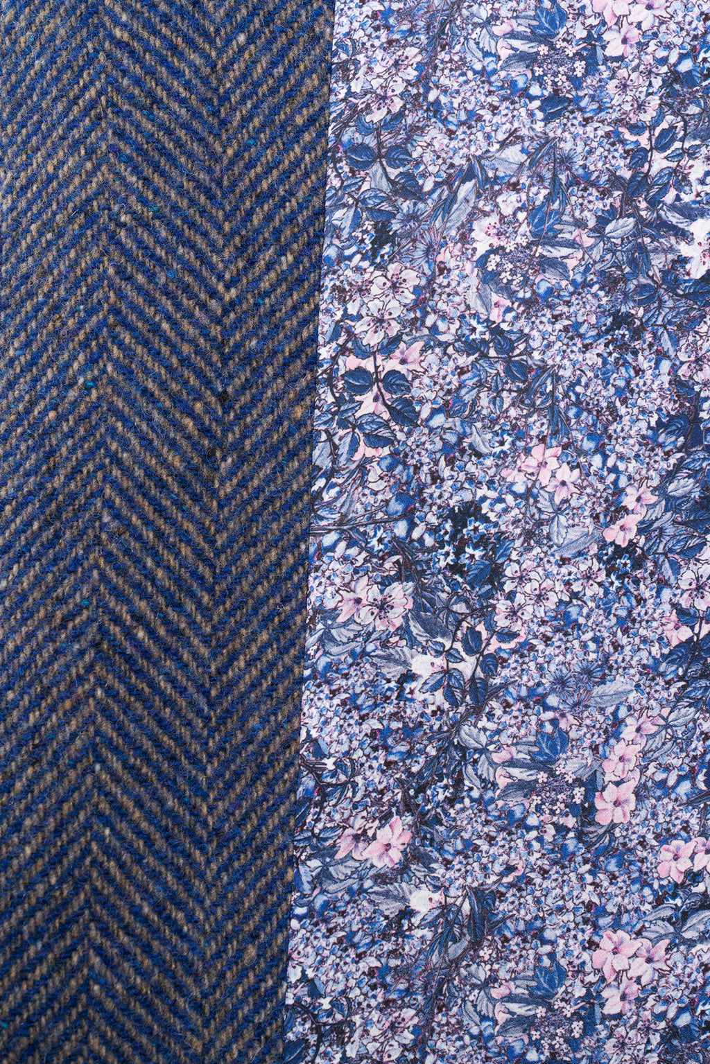 Long Herringbone Tweed Coat
