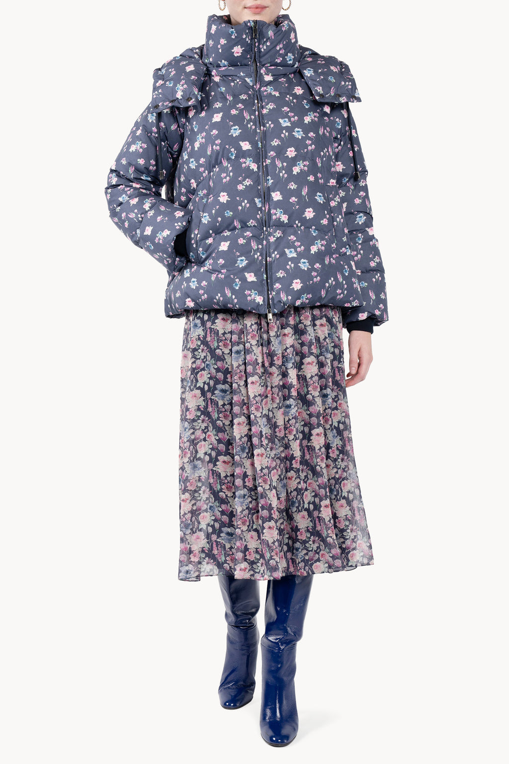 Floral Printed Puffer Jacket
