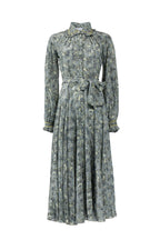 Vestito chemisier in crepe de chine con micro fiori