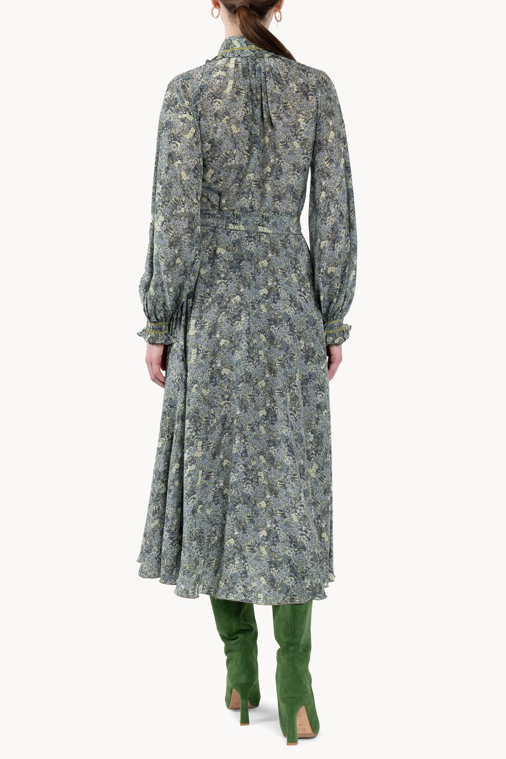 Chemisier Crepe de chine micro flower dress