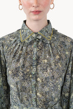 Chemisier Crepe de chine micro flower dress