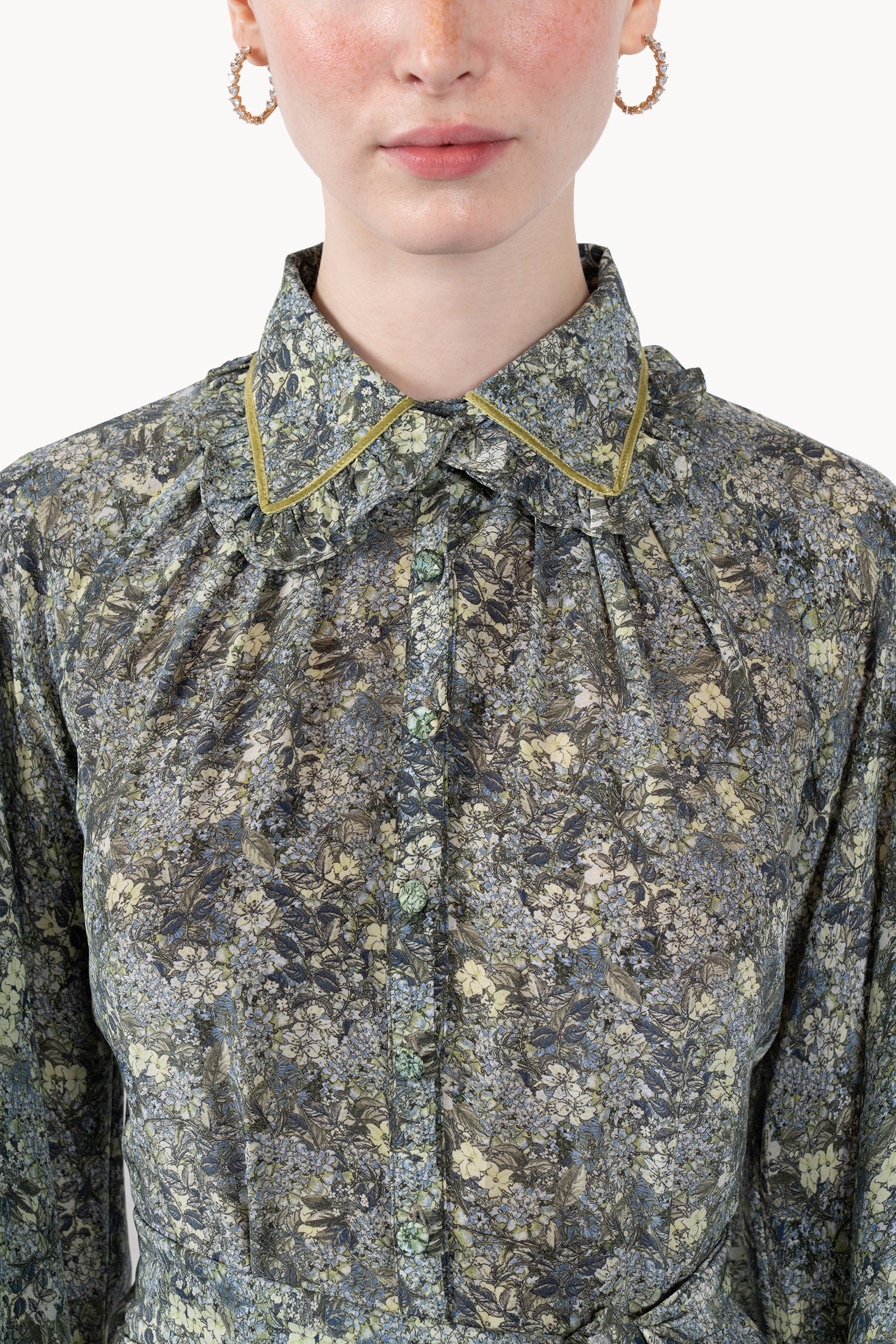 Chemisier Crepe de chine micro flower dress