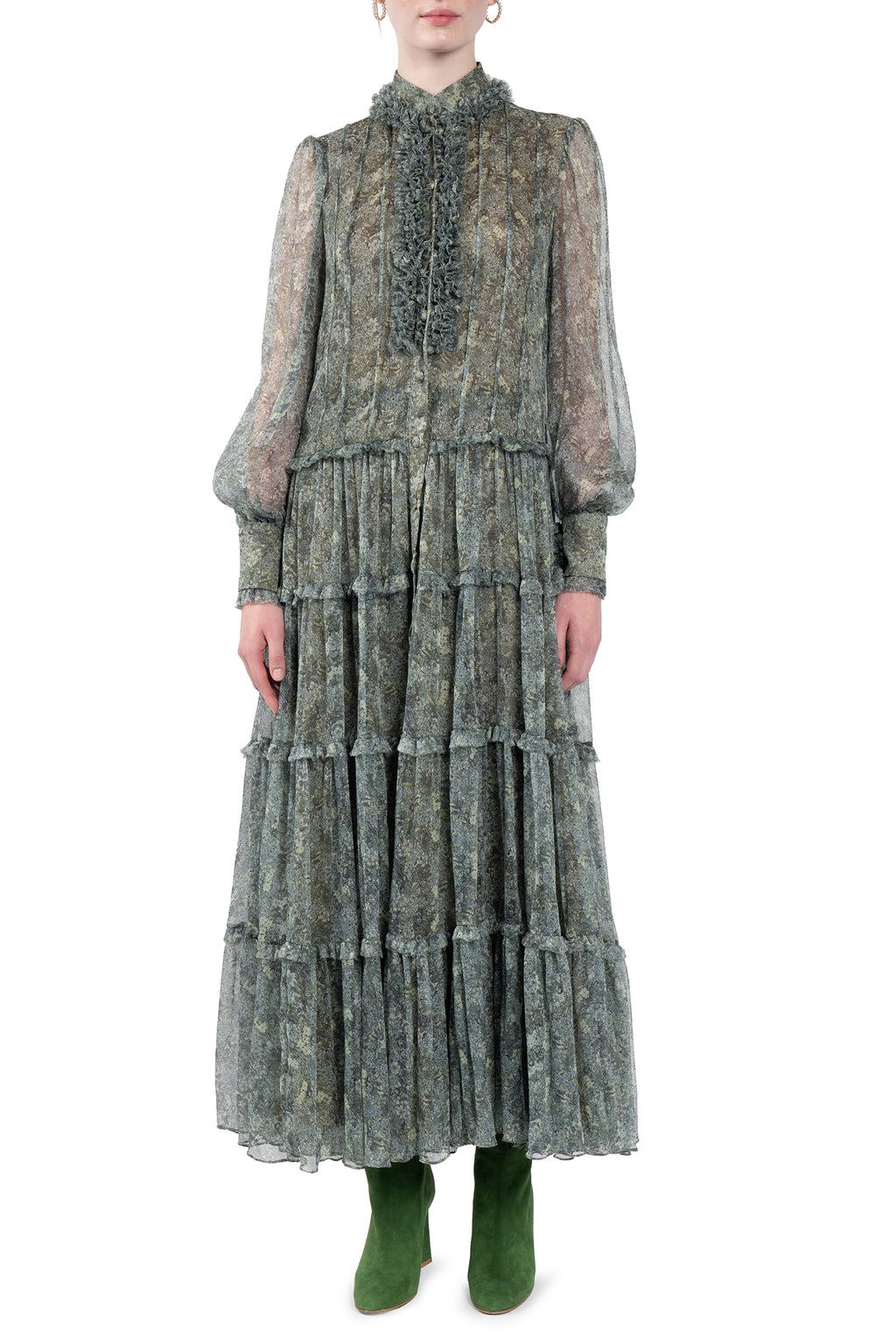 Roses Chemisier Chiffon Dress