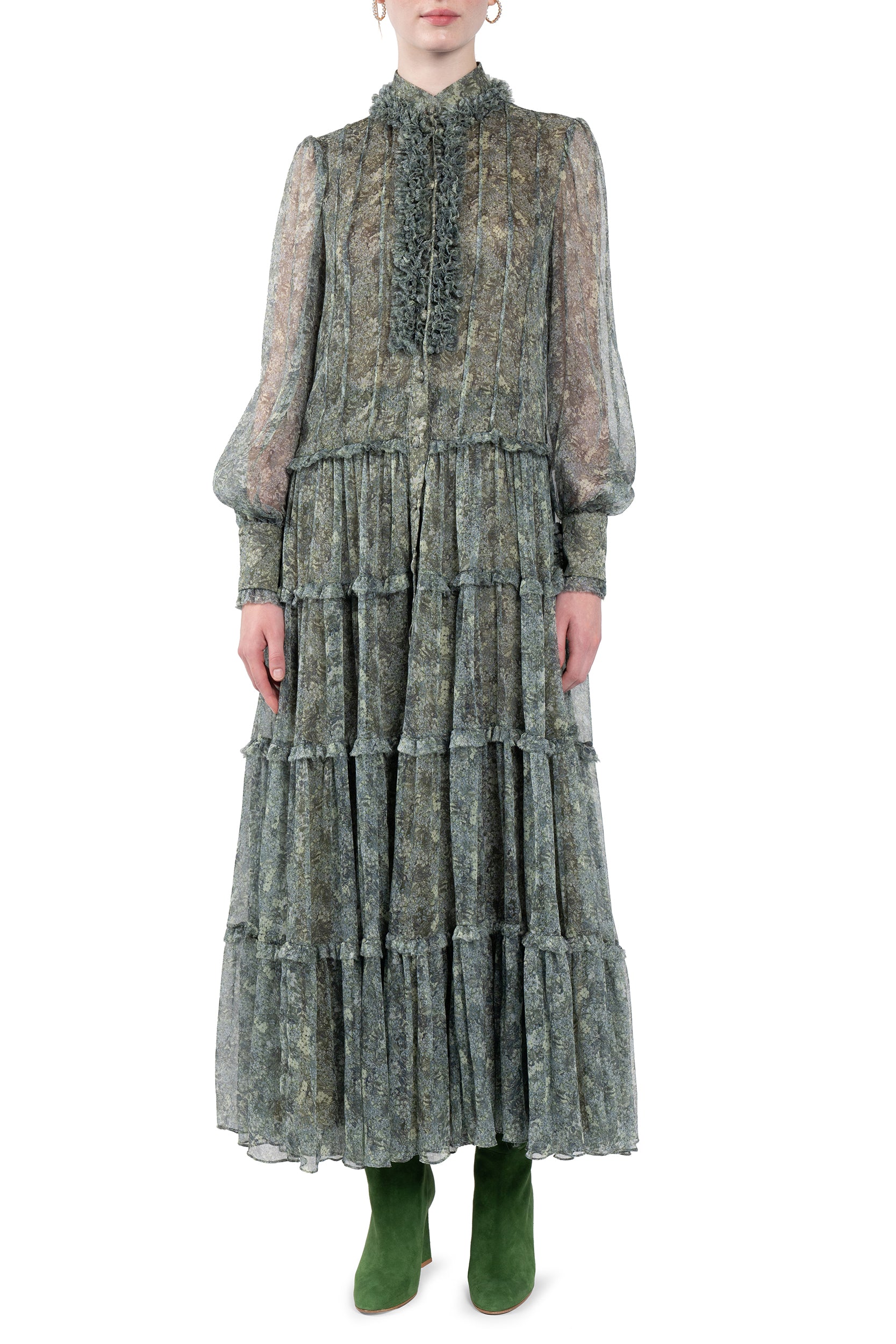 Roses Chemisier Chiffon Dress