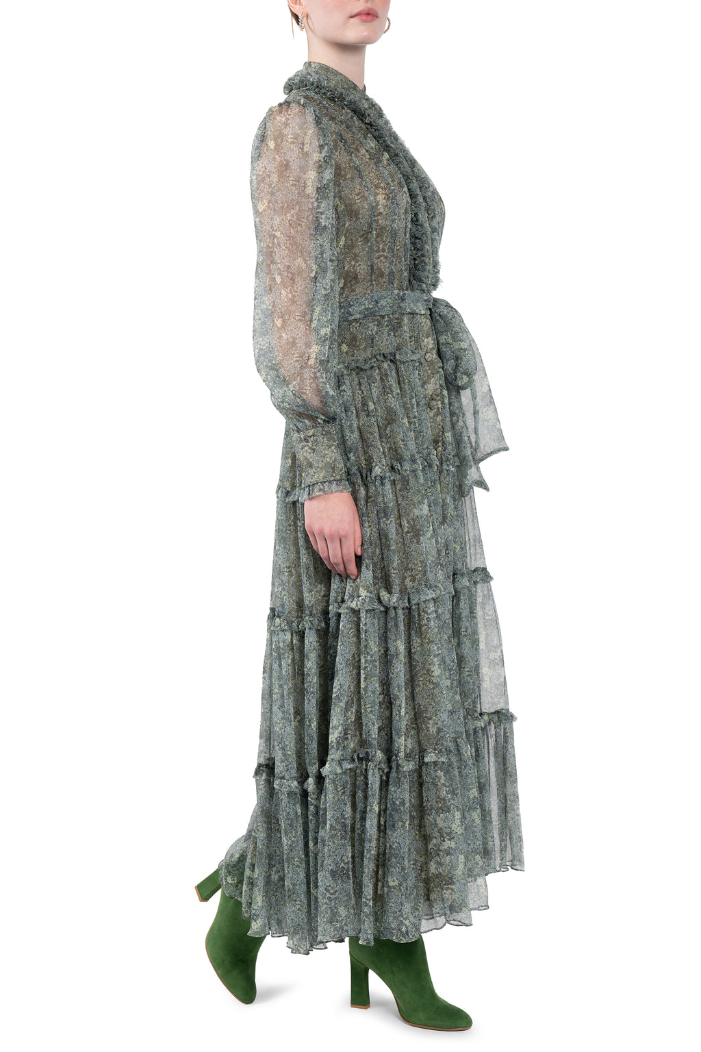 Roses Chemisier Chiffon Dress