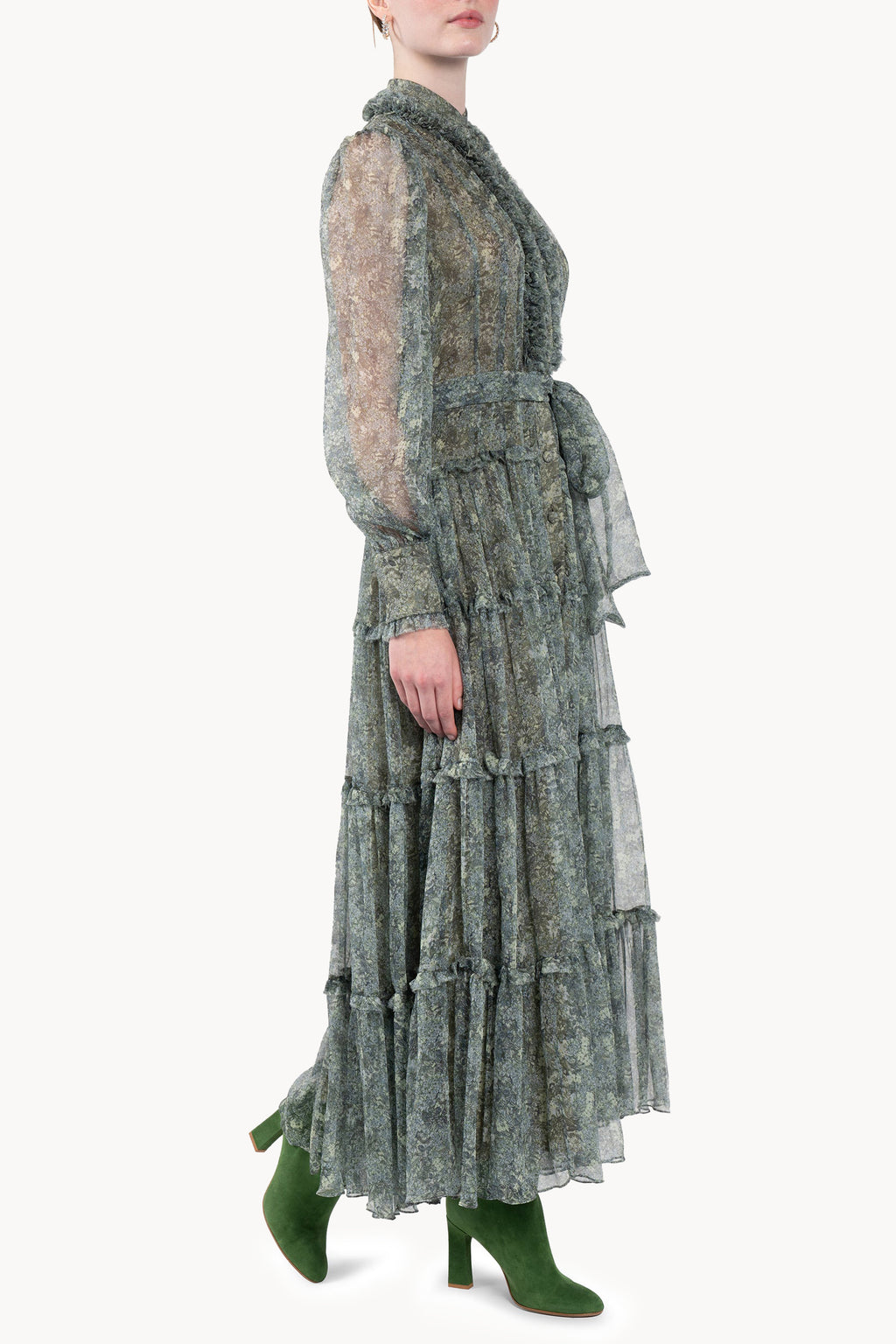 Roses Chemisier Chiffon Dress
