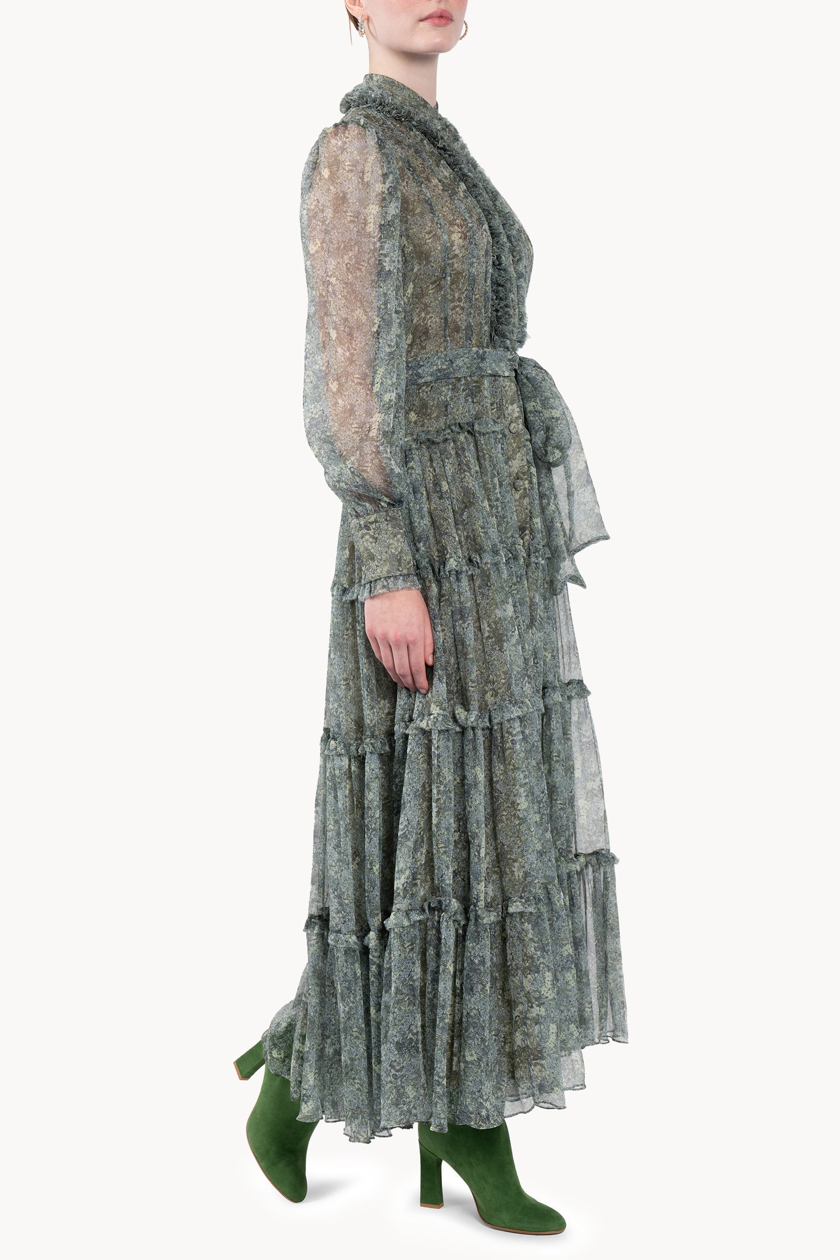 Roses Chemisier Chiffon Dress