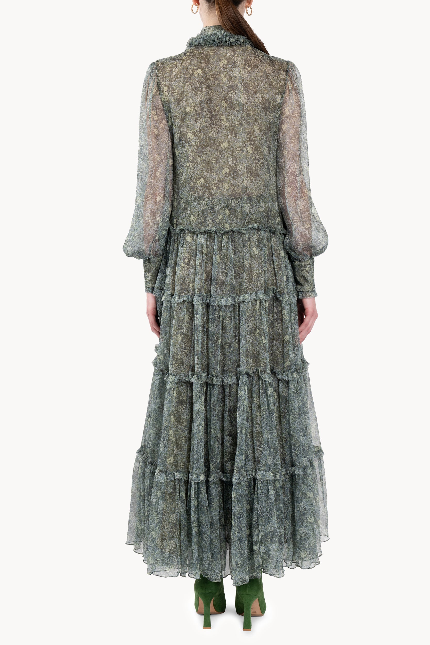 Roses Chemisier Chiffon Dress