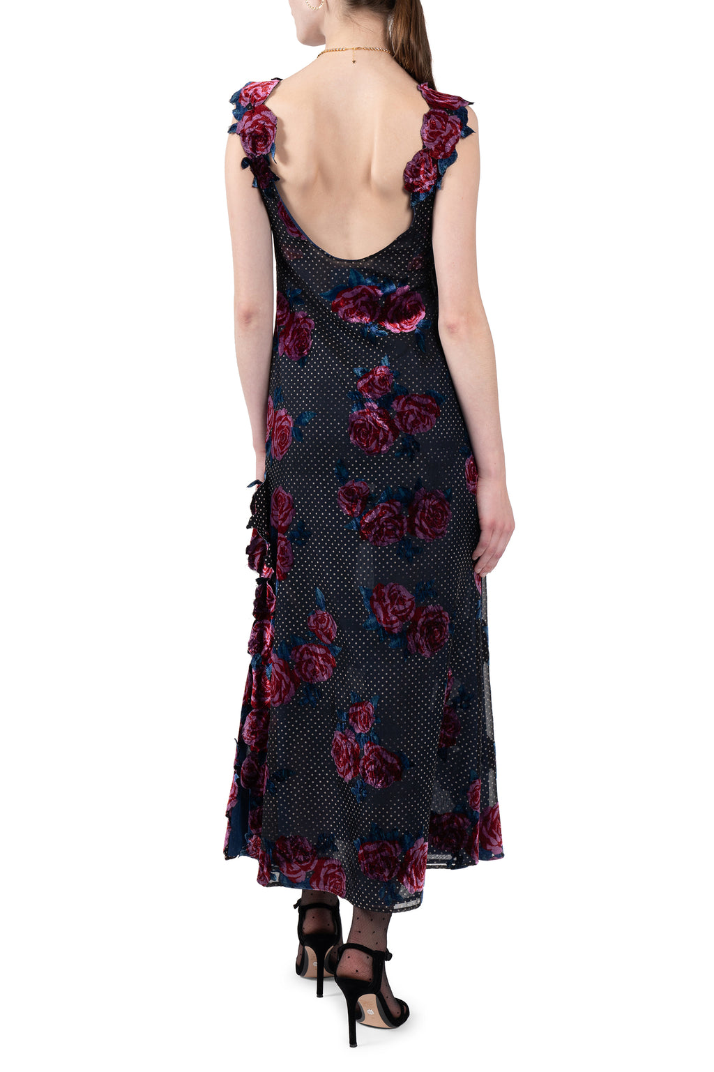 Velvet Floral Devore' Slip Dress